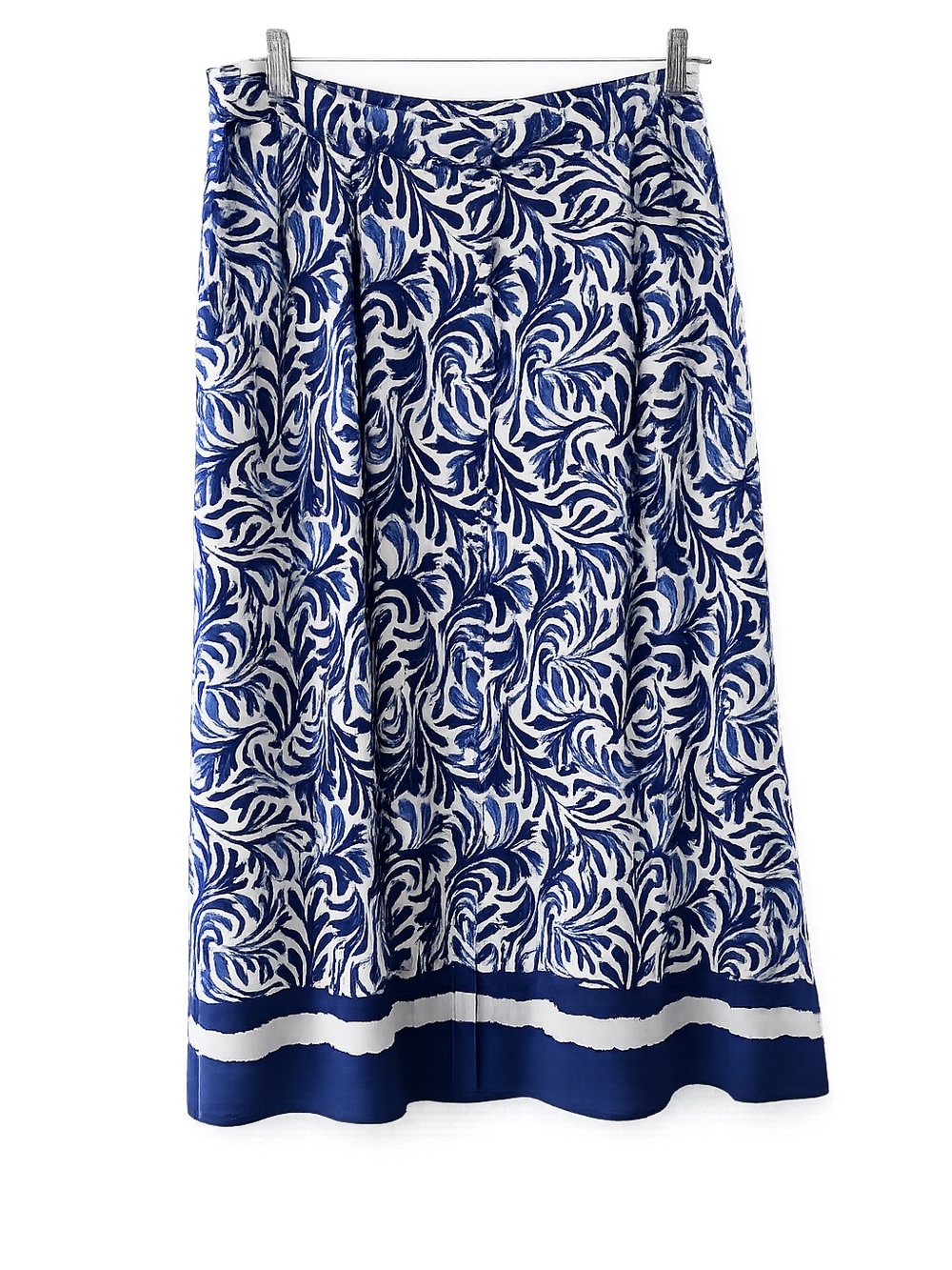 NWT Jules & Leopold Blue & White Botanical Print Midi Skirt XL | Pockets - Picture 3 of 15